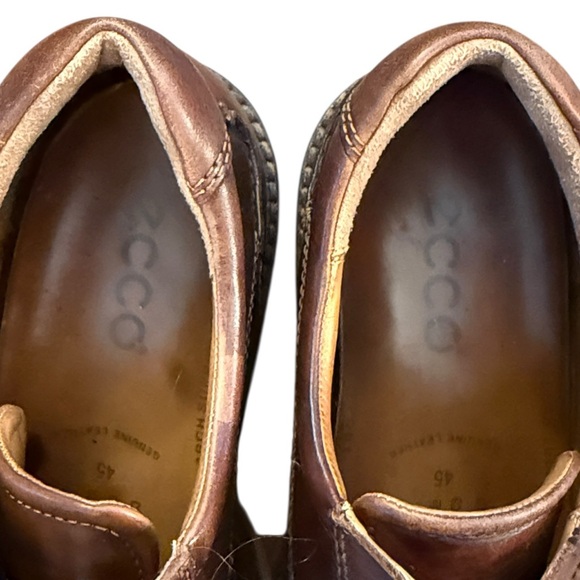 ECCO Seattle Bicycle Toe Leather Shoes Brown Tie Derby Comfort EU45 / US11-11.5 - Picture 12 of 16